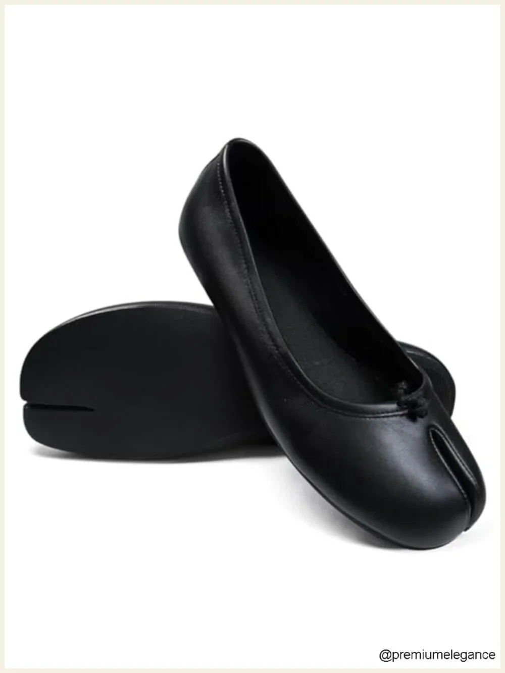 Wide Width Split Toe Ballet Flats Pull-On Low Heel Comfort Shoes